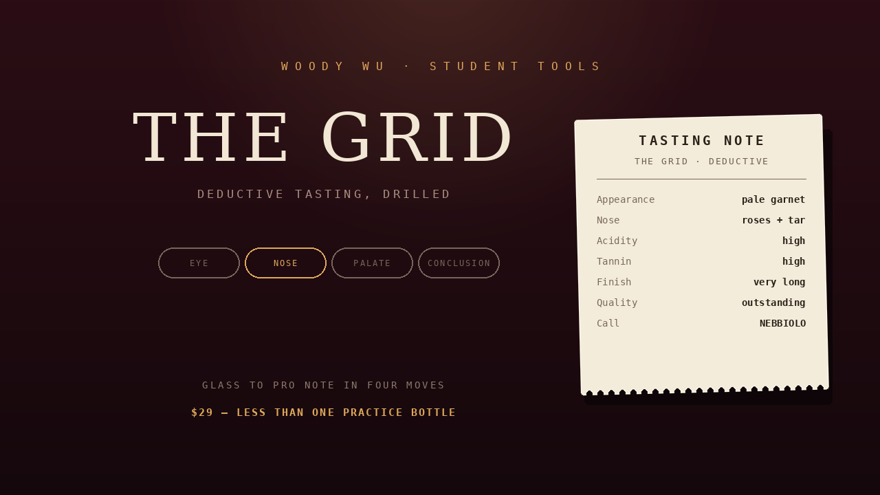 The Grid deductive tasting cover